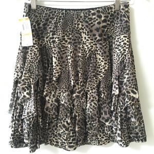 NWT INC RUFFLED SKIRT LEOPARD PATTERN